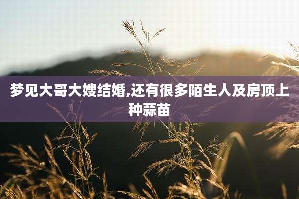 梦见大哥大嫂结婚,还有很多陌生人及房顶上种蒜苗