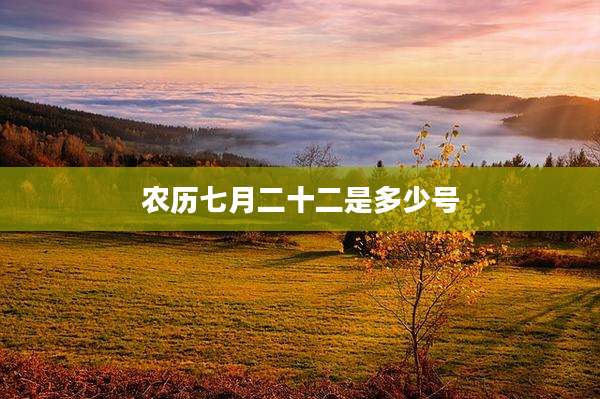 农历七月二十二是多少号