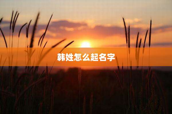 韩姓怎么起名字