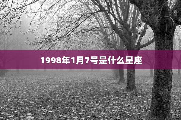 1998年1月7号是什么星座