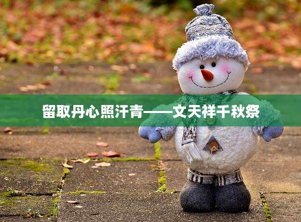 留取丹心照汗青——文天祥千秋祭