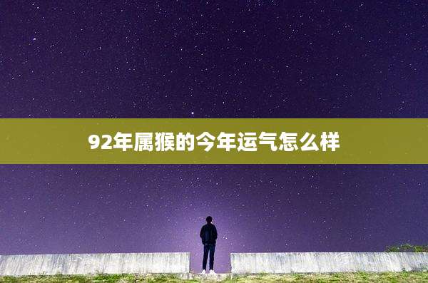 92年属猴的今年运气怎么样