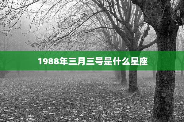 1988年三月三号是什么星座