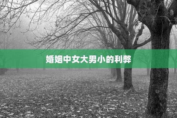 婚姻中女大男小的利弊