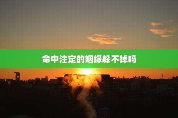 命中注定的姻缘躲不掉吗