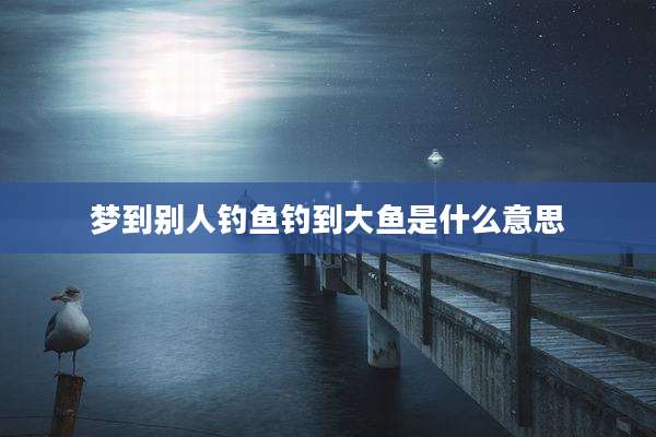 梦到别人钓鱼钓到大鱼是什么意思