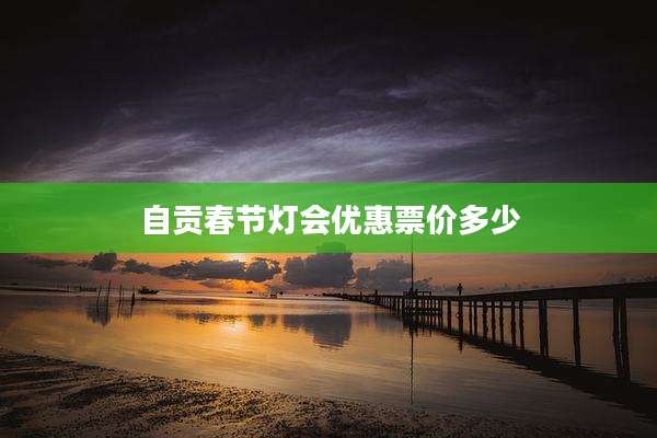 自贡春节灯会优惠票价多少