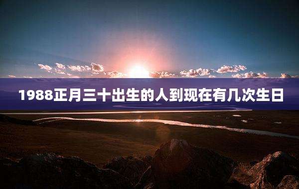 1988正月三十出生的人到现在有几次生日