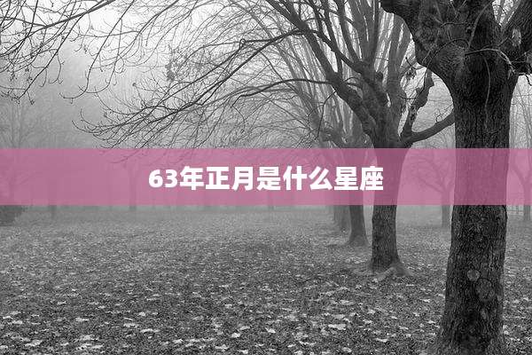 63年正月是什么星座