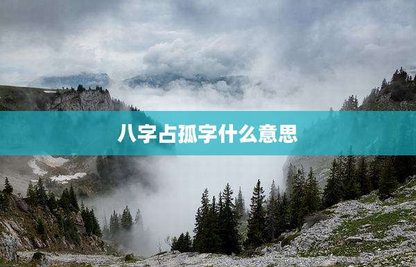八字占孤字什么意思