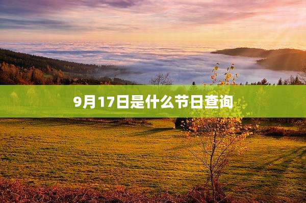9月17日是什么节日查询