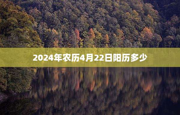 2024年农历4月22日阳历多少