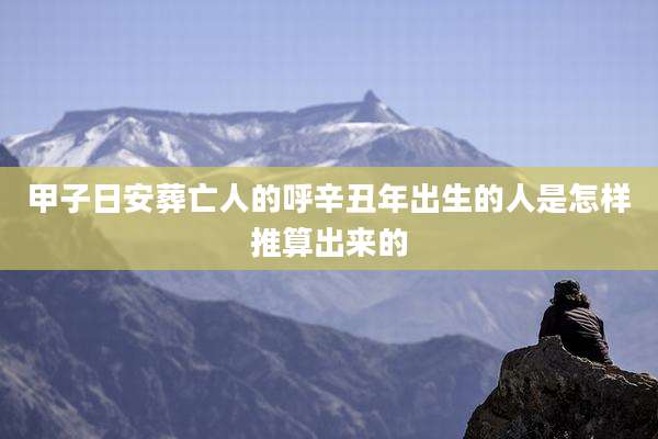 甲子日安葬亡人的呼辛丑年出生的人是怎样推算出来的