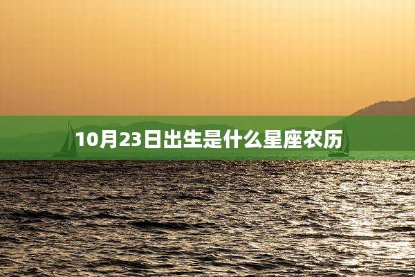 10月23日出生是什么星座农历