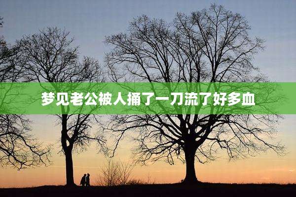 梦见老公被人捅了一刀流了好多血