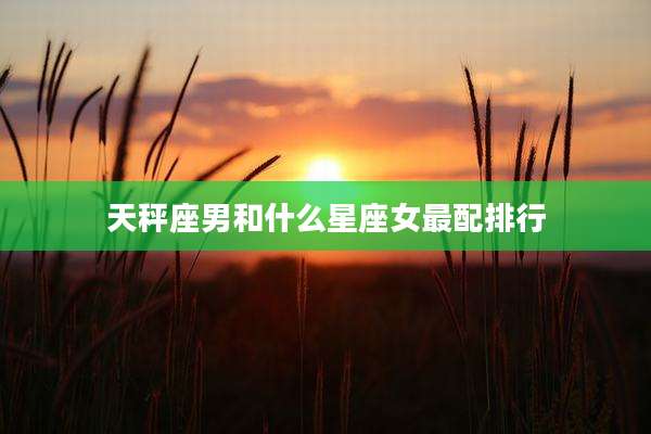 天秤座男和什么星座女最配排行
