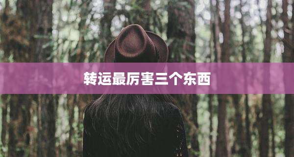 转运最厉害三个东西