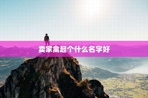 卖家禽起个什么名字好