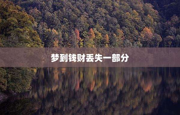 梦到钱财丢失一部分