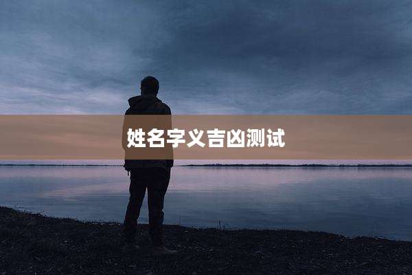 姓名字义吉凶测试