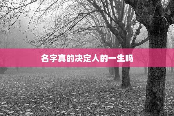 名字真的决定人的一生吗
