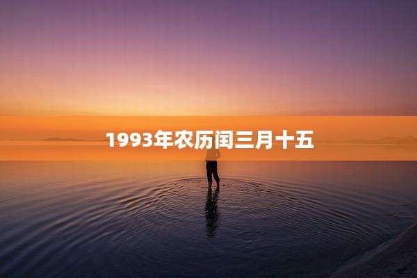 1993年农历闰三月十五