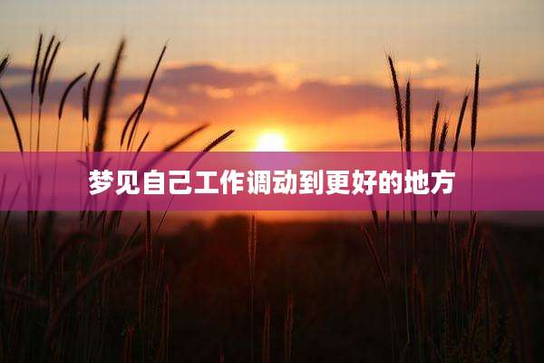 梦见自己工作调动到更好的地方