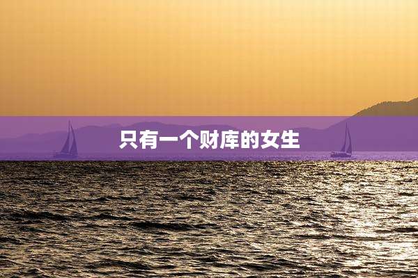 只有一个财库的女生