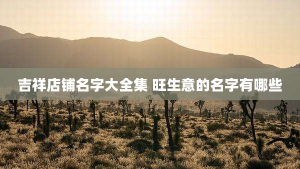 吉祥店铺名字大全集 旺生意的名字有哪些