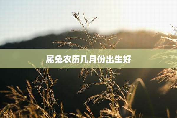 属兔农历几月份出生好