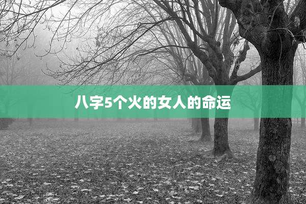 八字5个火的女人的命运