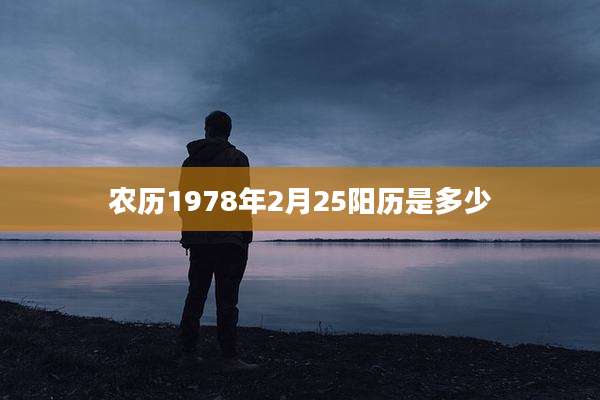 农历1978年2月25阳历是多少