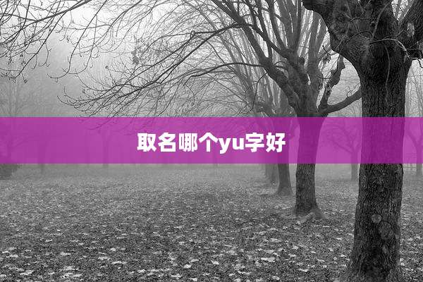 取名哪个yu字好