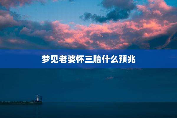 梦见老婆怀三胎什么预兆