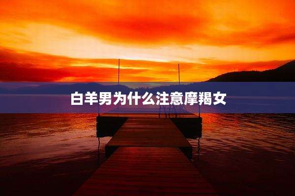 白羊男为什么注意摩羯女
