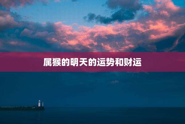 属猴的明天的运势和财运