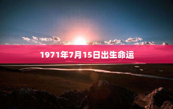 1971年7月15日出生命运