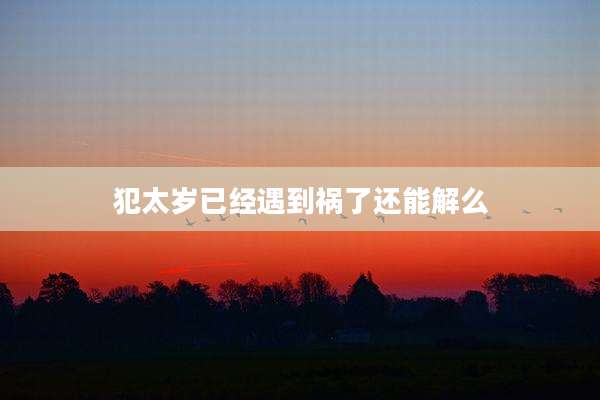 犯太岁已经遇到祸了还能解么