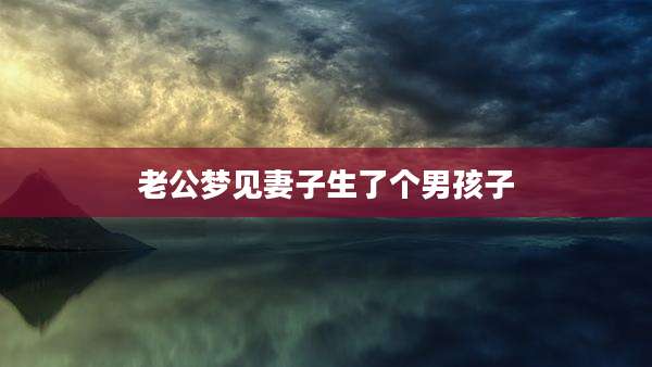 老公梦见妻子生了个男孩子