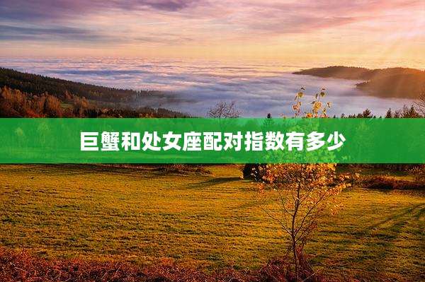巨蟹和处女座配对指数有多少