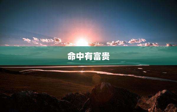 命中有富贵