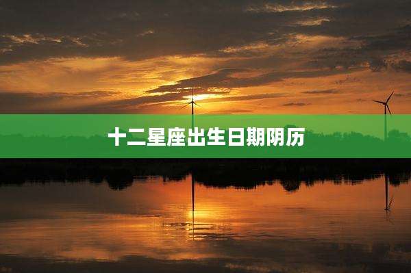 十二星座出生日期阴历