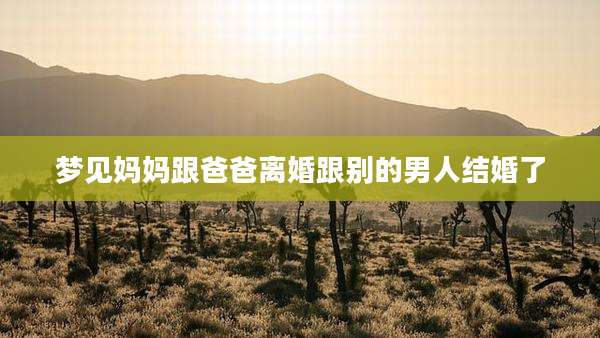梦见妈妈跟爸爸离婚跟别的男人结婚了