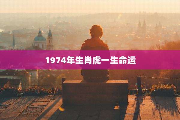 1974年生肖虎一生命运