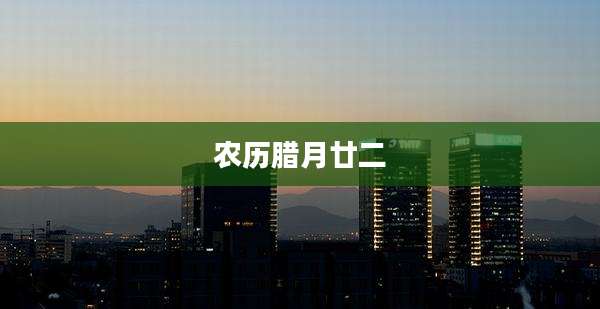 农历腊月廿二
