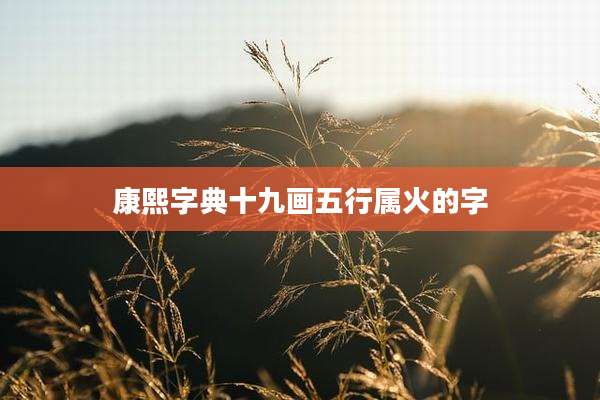 康熙字典十九画五行属火的字