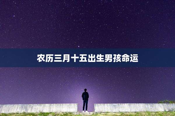 农历三月十五出生男孩命运