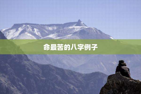 命最苦的八字例子