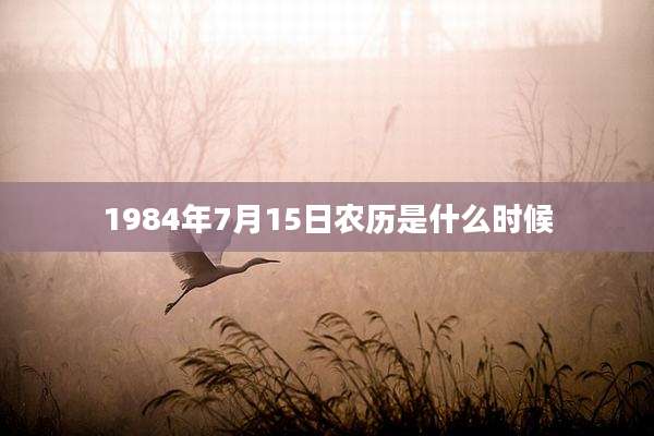 1984年7月15日农历是什么时候