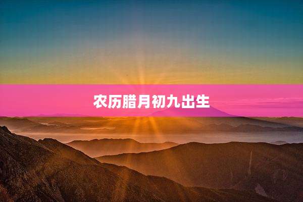 农历腊月初九出生